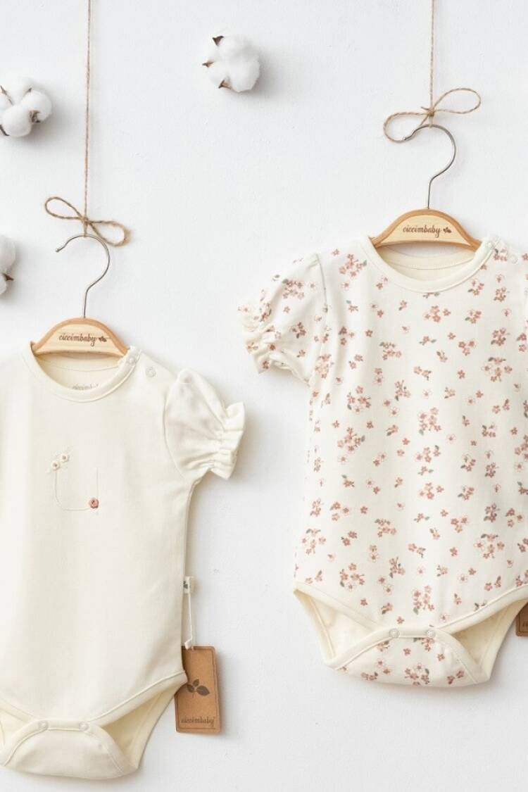 Newborn - Toptan Kız Bebek 2'li Zıbın Takım 3-9M 1043-4964 - Brand: Ciccimbaby - Women & Kids, Baby Clothes Wholesale - Globality Store
