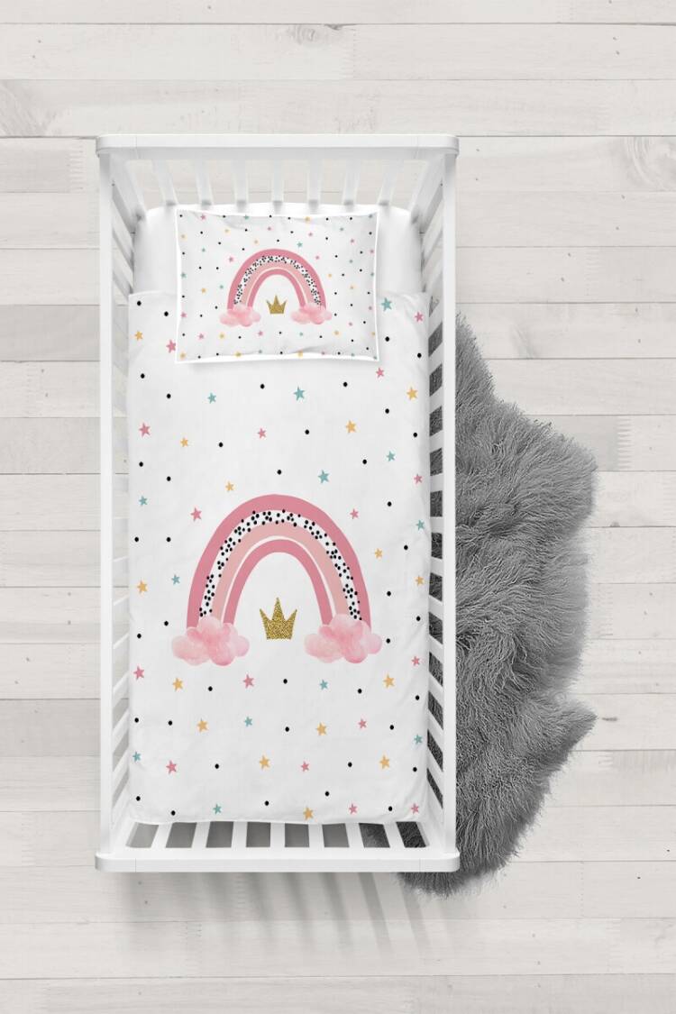 Sleep Products - Toptan Kız Bebek 3'lü Gökkuşağı Desenli Nevresim Takımı 100*150cm 2044-TLABN-305 - Brand: Talia Home - Women & Kids, Baby Clothes Wholesale - Globality Store
