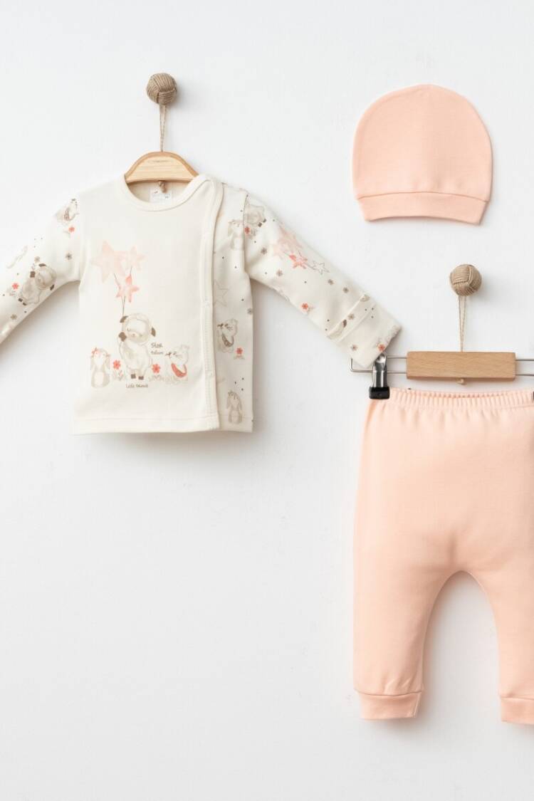 Newborn - Toptan Kız Bebek 3'lü Yenidoğan Takımı 0-3M 2043-005001 - Brand: Gümüş Baby - Women & Kids, Baby Clothes Wholesale - Globality Store