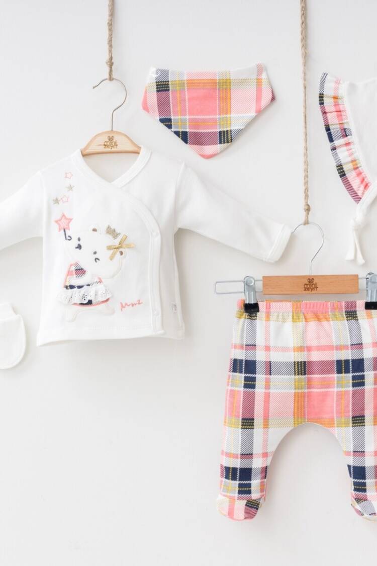 Newborn - Toptan Kız Bebek 5'li Yenidoğan Set 0-3M 2014-7032 - Brand: Minizeyn - Women & Kids, Baby Clothes Wholesale - Globality Store