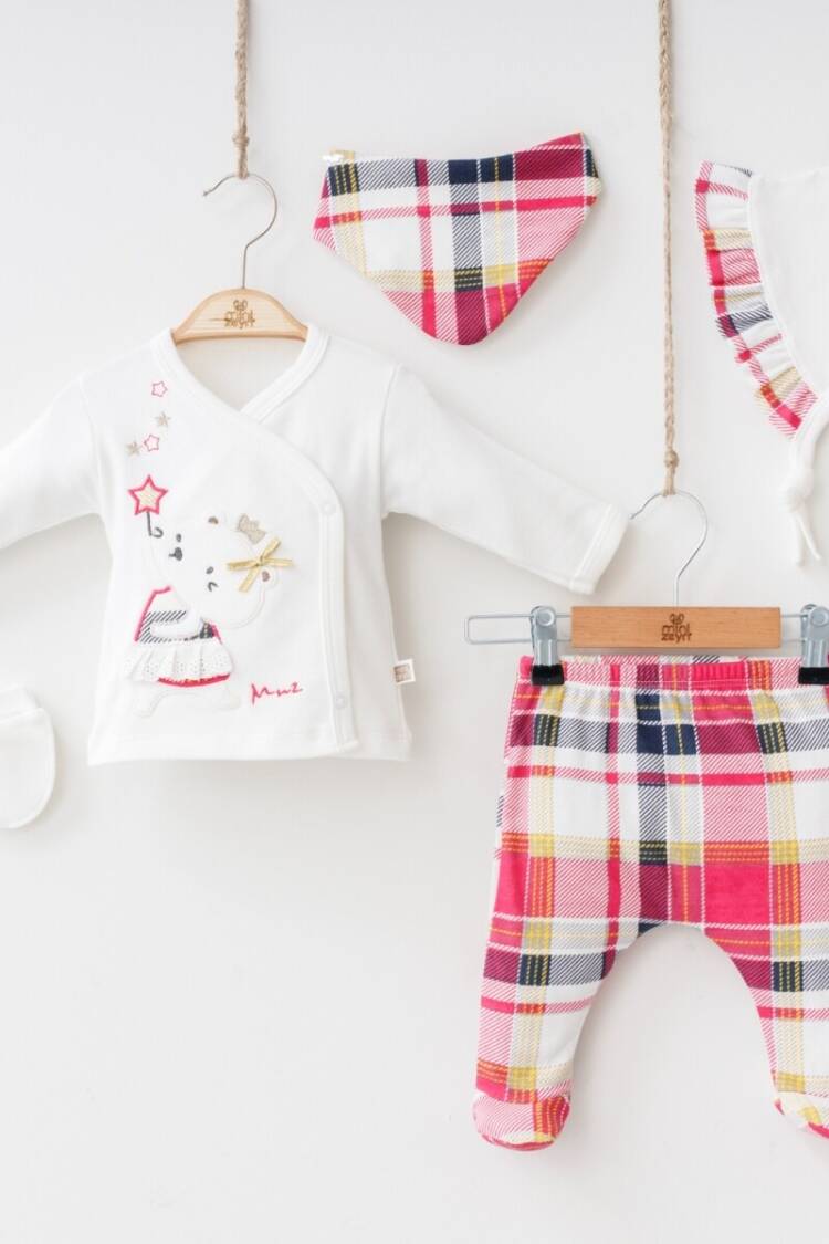 Newborn - Toptan Kız Bebek 5'li Yenidoğan Set 0-3M 2014-7032 - Brand: Minizeyn - Women & Kids, Baby Clothes Wholesale - Globality Store