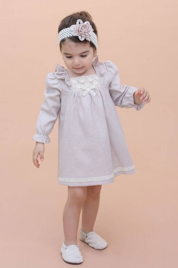 Baby Dress - Toptan Kız Bebek Bandanalı Elbise 6-18M 1049-6533 - Brand: Lilax - Women & Kids, Baby Clothes Wholesale - Globality Store
