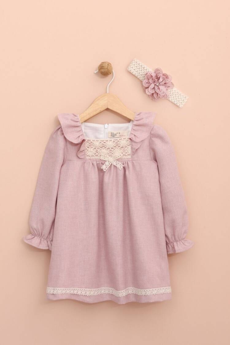 Baby Dress - Toptan Kız Bebek Bandanalı Elbise 6-18M 1049-6533 - Brand: Lilax - Women & Kids, Baby Clothes Wholesale - Globality Store