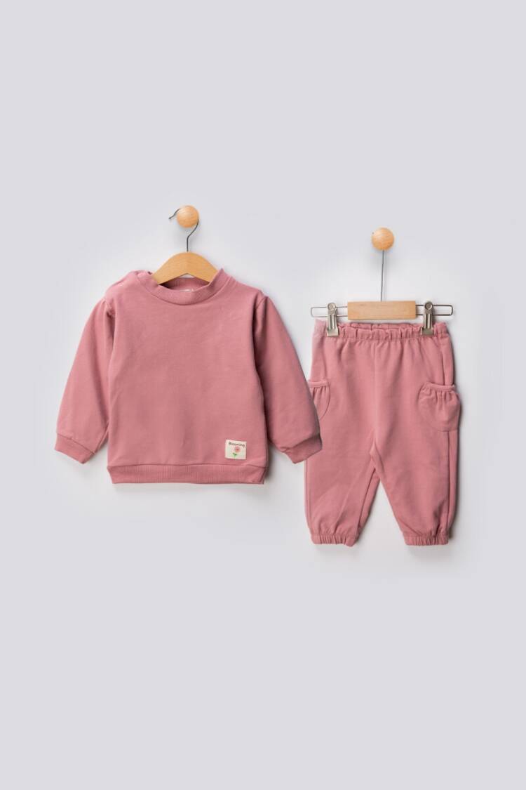 Baby Sets - Toptan Kız Bebek Basic Eşofman Takımı 6-18M 1099-01006 - Brand: Tuffy - Women & Kids, Baby Clothes Wholesale - Globality Store