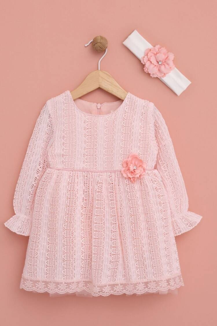 Baby Dress - Toptan Kız Bebek Çiçek Detaylı Elbise 6-18M 1049-6444 - Brand: Lilax - Women & Kids, Baby Clothes Wholesale - Globality Store