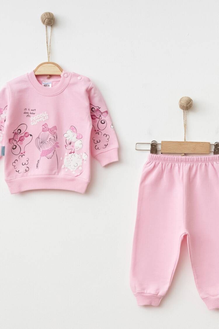 Baby Sets - Toptan Kız Bebek Desenli Eşofman Takımı 3-9M 2017-2367 - Brand: Hoppidik - Women & Kids, Baby Clothes Wholesale - Globality Store
