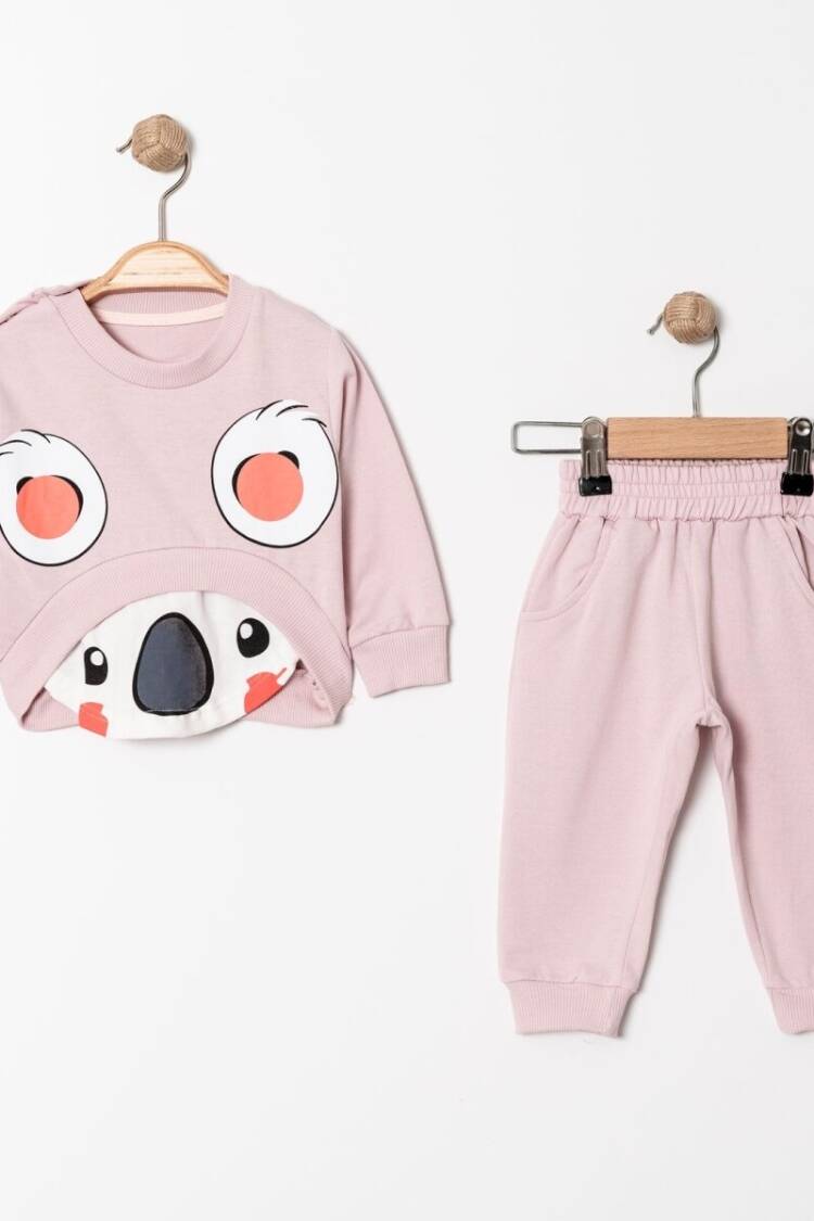 Baby Sets - Toptan Kız Bebek Desenli Eşofman Takımı 9-24M 2013-9202 - Brand: Tofigo - Women & Kids, Baby Clothes Wholesale - Globality Store