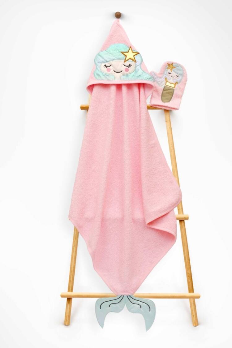Bathroom Products - Toptan Kız Bebek Nakışlı Havlu ve Banyo Kesesi 75x75 2015-9-754 - Brand: Babyline - Women & Kids, Baby Clothes Wholesale - Globality Store