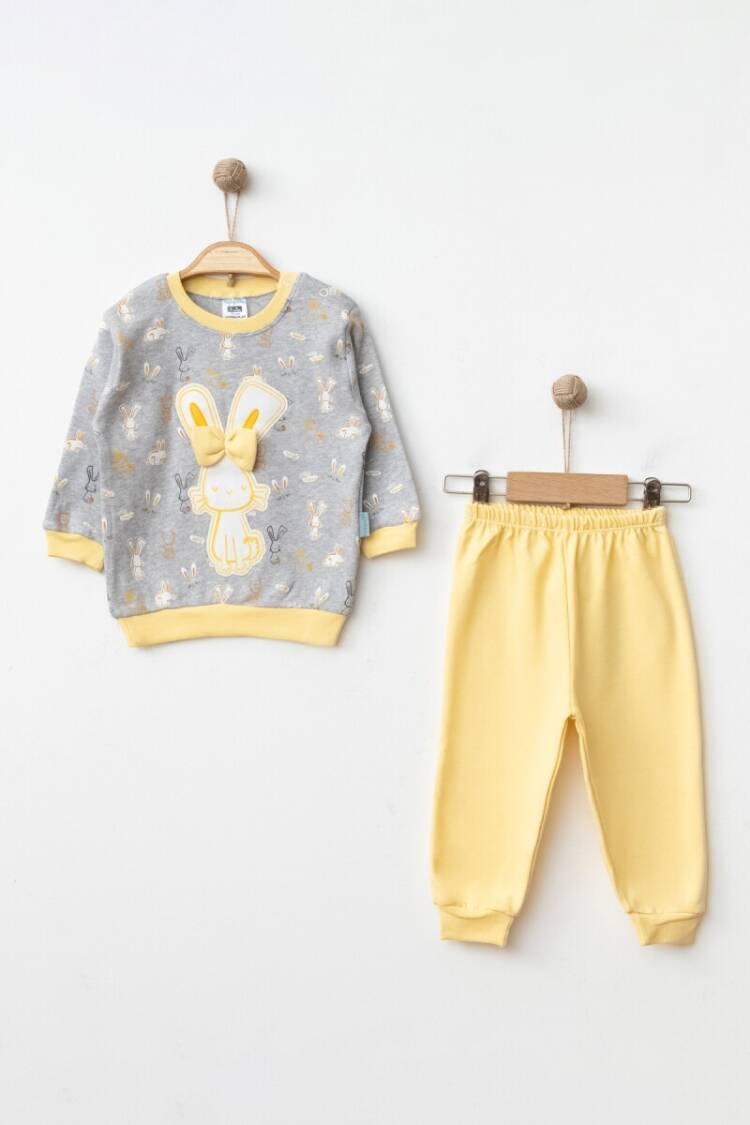 Underwear - Socks - Pajamas - Toptan Kız Bebek Pijama Takımı 9-18M 2017-2202 - Brand: Hoppidik - Women & Kids, Baby Clothes Wholesale - Globality Store