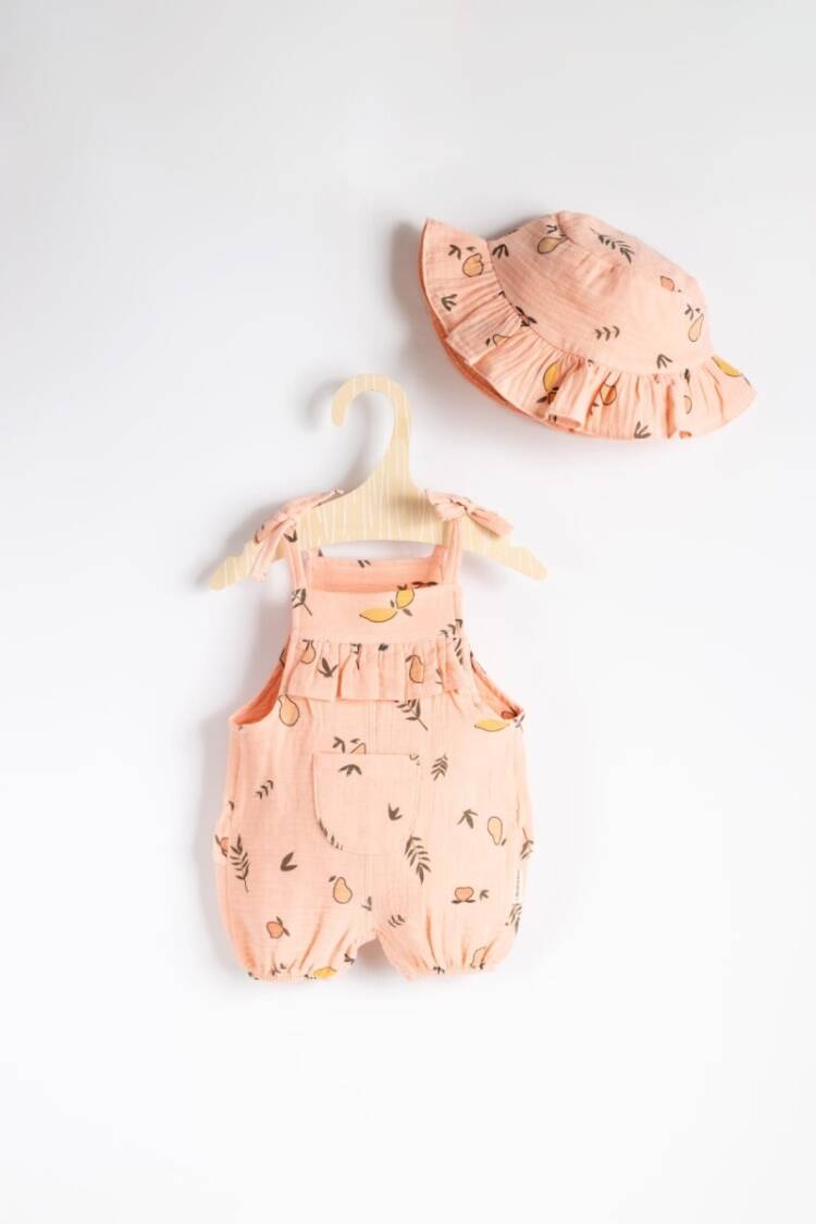 Baby Rompers and Overalls - Toptan Kız Bebek Şapkalı Salopet 3-12M 2018-2320 - Brand: Minicorn - Women & Kids, Baby Clothes Wholesale - Globality Store