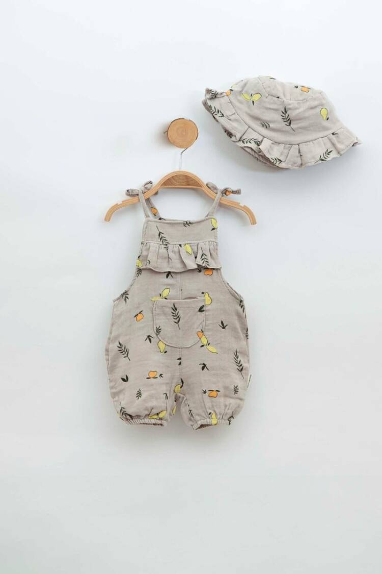 Baby Rompers and Overalls - Toptan Kız Bebek Şapkalı Salopet 3-12M 2018-2320 - Brand: Minicorn - Women & Kids, Baby Clothes Wholesale - Globality Store