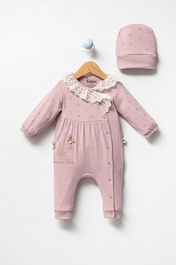 Baby Rompers and Overalls - Toptan Kız Bebek Şapkalı Tulum 0-9M 2040-3020 - Brand: Bubbles - Women & Kids, Baby Clothes Wholesale - Globality Store