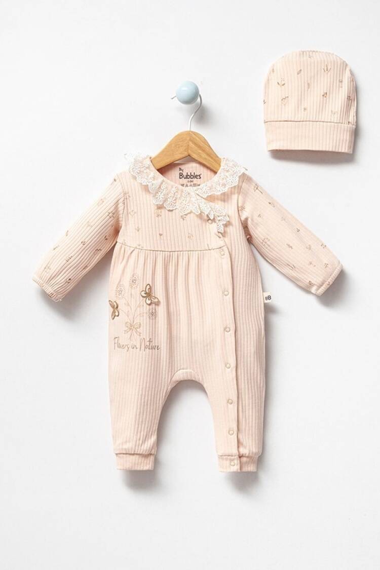 Baby Rompers and Overalls - Toptan Kız Bebek Şapkalı Tulum 0-9M 2040-3020 - Brand: Bubbles - Women & Kids, Baby Clothes Wholesale - Globality Store