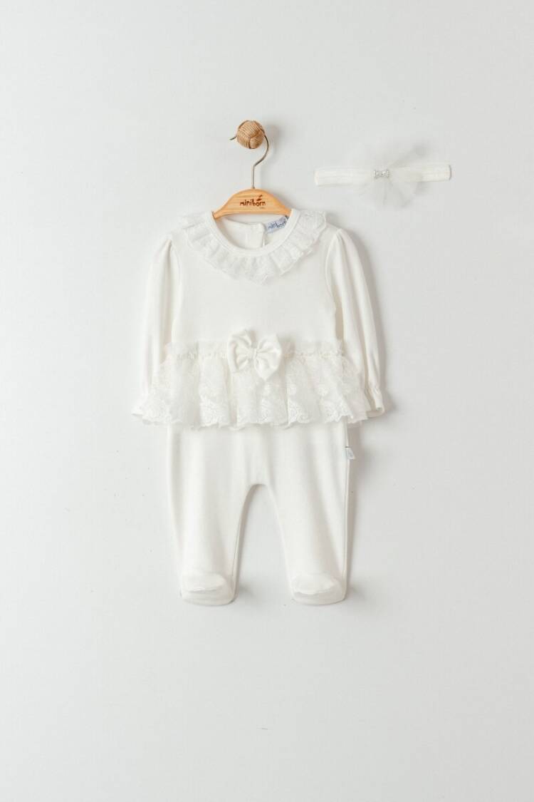 Baby Rompers and Overalls - Toptan Kız Bebek Taçlı Tulum 0-6M 2019-6289 - Brand: Miniborn - Women & Kids, Baby Clothes Wholesale - Globality Store
