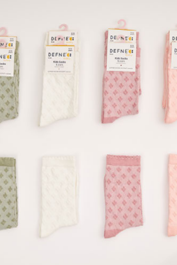 Girls' Socks & Underwear - Toptan Kız Çocuk 12 Çift Çorap 1064-DFN1Ç-K002-22(9-10) - Brand: Defne - Women & Kids, Baby Clothes Wholesale - Globality Store