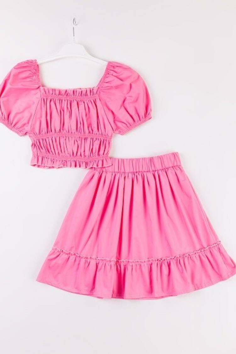 Girls' Suits - Toptan Kız Çocuk 2'li Bluz ve Etek Takımı 7-10Y 1016-24144 - Brand: Büşra Bebe - Women & Kids, Baby Clothes Wholesale - Globality Store