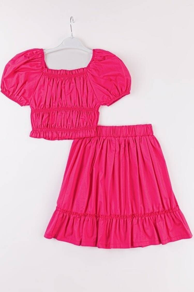 Girls' Suits - Toptan Kız Çocuk 2'li Bluz ve Etek Takımı 7-10Y 1016-24144 - Brand: Büşra Bebe - Women & Kids, Baby Clothes Wholesale - Globality Store