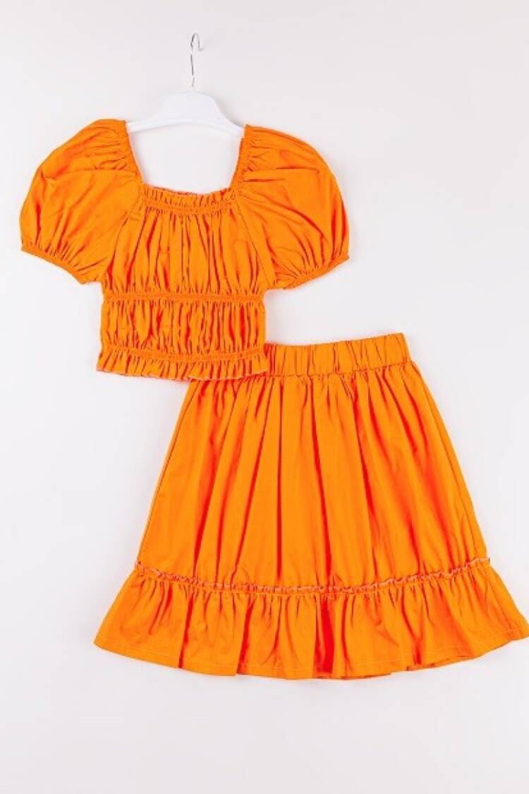 Girls' Suits - Toptan Kız Çocuk 2'li Bluz ve Etek Takımı 7-10Y 1016-24144 - Brand: Büşra Bebe - Women & Kids, Baby Clothes Wholesale - Globality Store