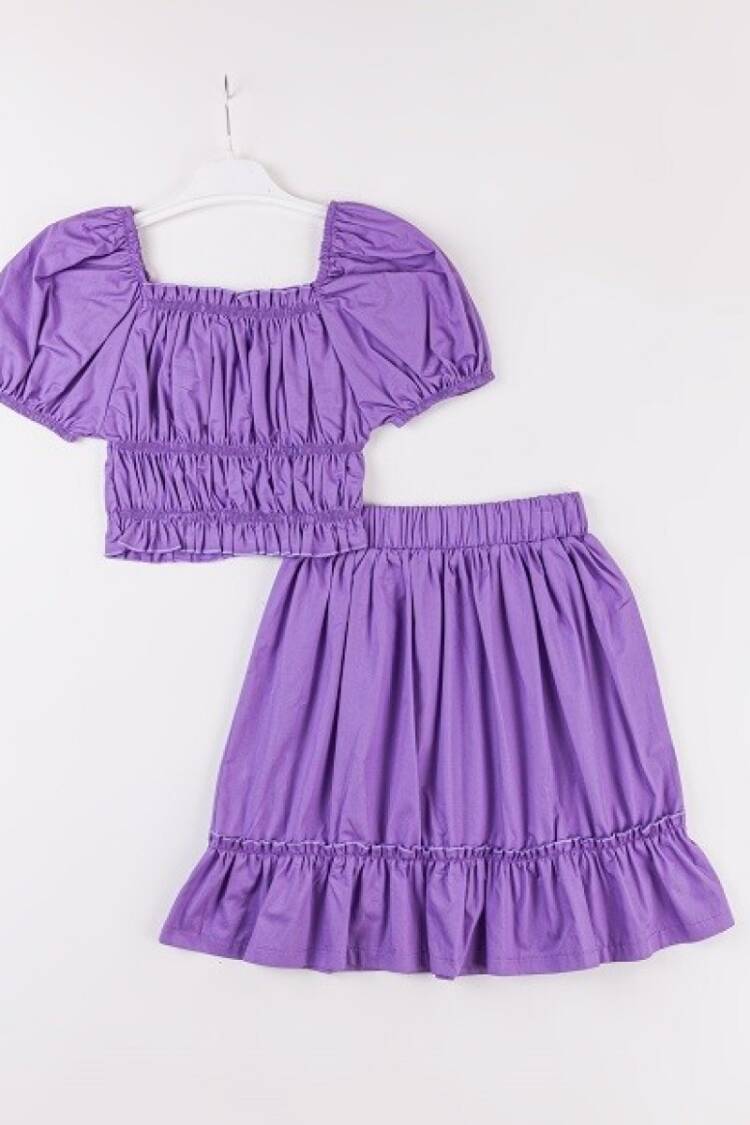 Girls' Suits - Toptan Kız Çocuk 2'li Bluz ve Etek Takımı 7-10Y 1016-24144 - Brand: Büşra Bebe - Women & Kids, Baby Clothes Wholesale - Globality Store