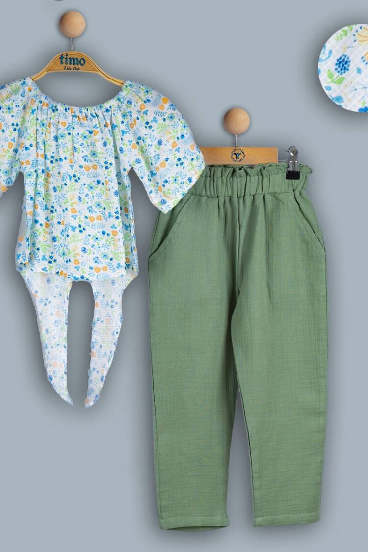 Girls' Suits - Toptan Kız Çocuk 2'li Bluz ve Pantolon Takım 2-5Y 1018-TK4DT202241712 - Brand: Timo - Women & Kids, Baby Clothes Wholesale - Globality Store