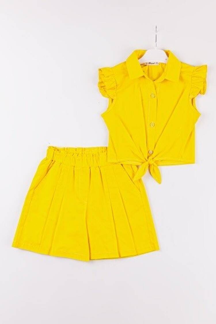 Girls' Suits - Toptan Kız Çocuk 2'li Bluz ve Şort Takımı 7-10Y 1016-24129 - Brand: Büşra Bebe - Women & Kids, Baby Clothes Wholesale - Globality Store