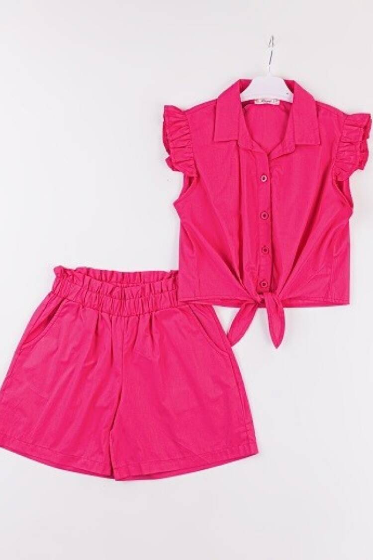 Girls' Suits - Toptan Kız Çocuk 2'li Bluz ve Şort Takımı 7-10Y 1016-24129 - Brand: Büşra Bebe - Women & Kids, Baby Clothes Wholesale - Globality Store