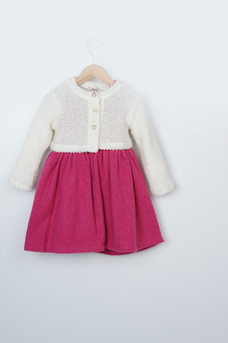 Girl's Dress - Toptan Kız Çocuk 2'li Bolero ve Elbise Takım 3-6Y 1016-23250 - Brand: Büşra Bebe - Women & Kids, Baby Clothes Wholesale - Globality Store