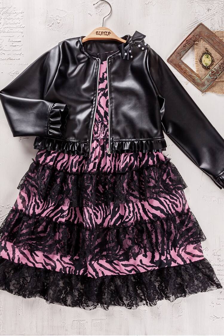 Girl's Dress - Toptan Kız Çocuk 2'li Ceket ve Elbise 9-12Y 2023-2340 - Brand: Elayza - Women & Kids, Baby Clothes Wholesale - Globality Store
