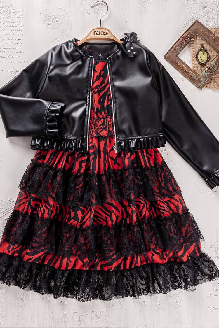 Girl's Dress - Toptan Kız Çocuk 2'li Ceket ve Elbise Takımı 5-8Y 2023-2339 - Brand: Elayza - Women & Kids, Baby Clothes Wholesale - Globality Store