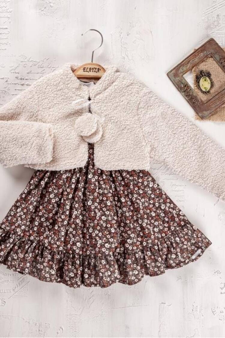 Girls' Suits - Toptan Kız Çocuk 2'li Elbise ve Ceket Takımı 2-5 Yaş 2023-2281 - Brand: Elayza - Women & Kids, Baby Clothes Wholesale - Globality Store