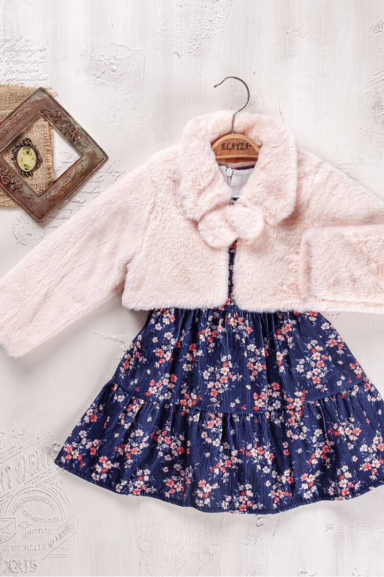 Girls' Suits - Toptan Kız Çocuk 2'li Elbise ve Yelek Takım 2-5Y 2023-2283 - Brand: Elayza - Women & Kids, Baby Clothes Wholesale - Globality Store