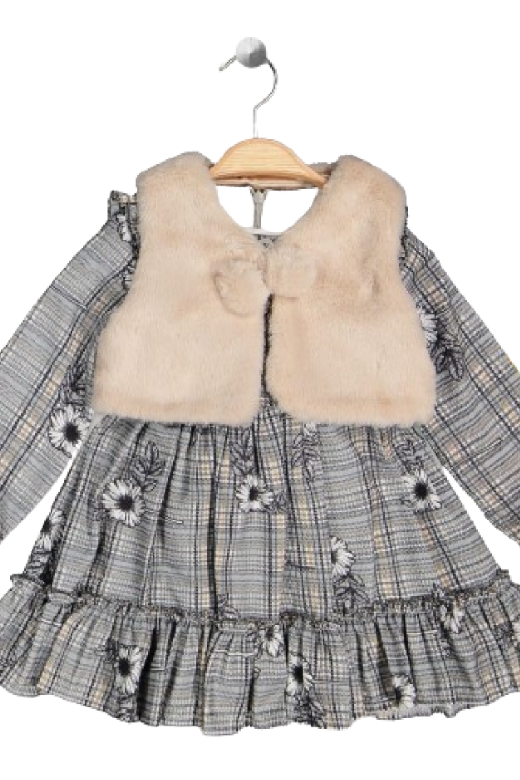 Girls' Suits - Toptan Kız Çocuk 2'li Elbise ve Yelek Takımı 2-5Y 2023-2298 - Brand: Elayza - Women & Kids, Baby Clothes Wholesale - Globality Store