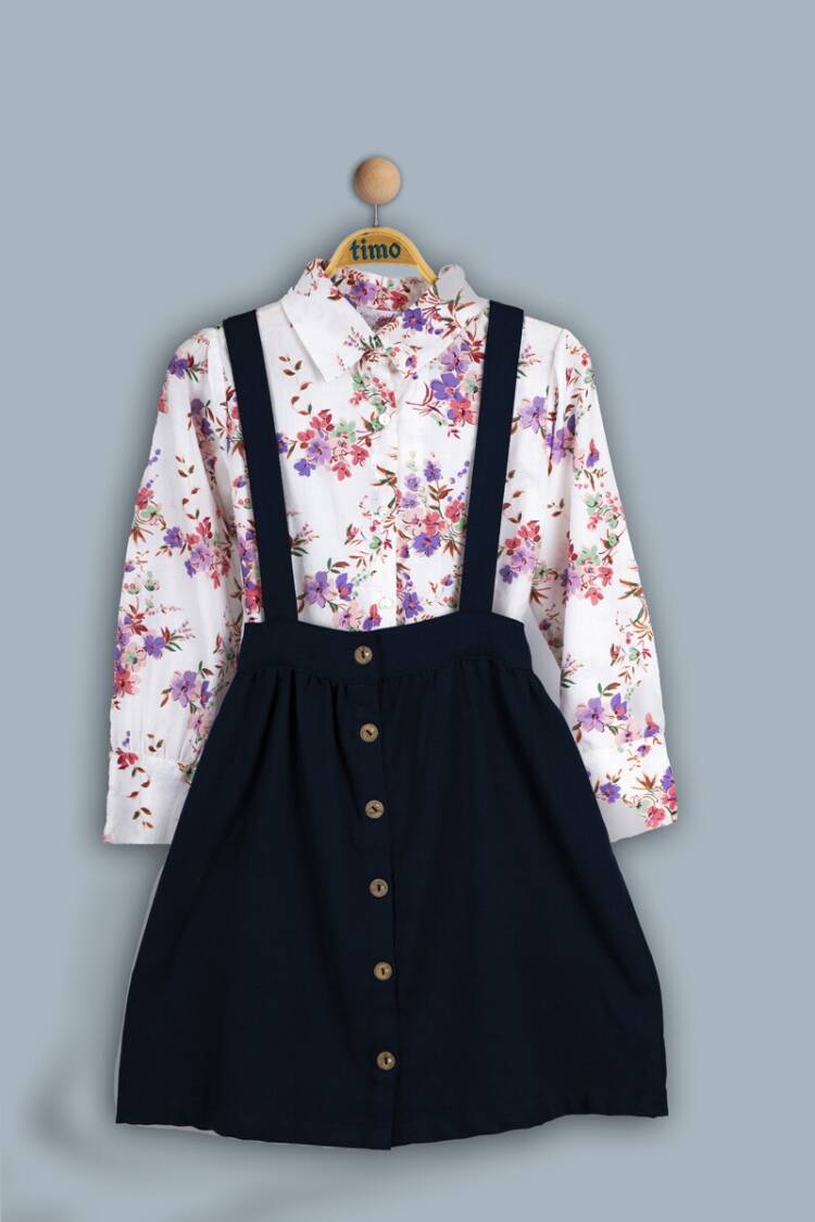Girls' Suits - Toptan Kız Çocuk 2'li Gömlek ve Etek Takımı 6-9Y 1018-TK4DT202242063 - Brand: Timo - Women & Kids, Baby Clothes Wholesale - Globality Store