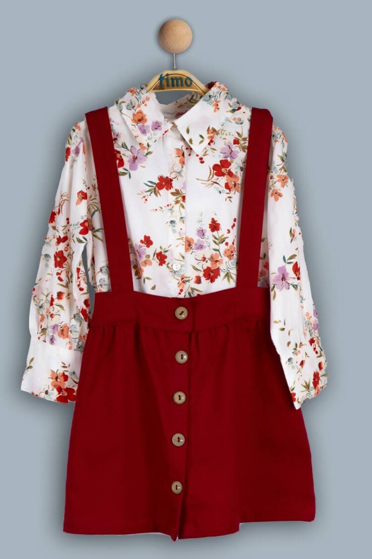 Girls' Suits - Toptan Kız Çocuk 2'li Gömlek ve Etek Takımı 6-9Y 1018-TK4DT202242063 - Brand: Timo - Women & Kids, Baby Clothes Wholesale - Globality Store
