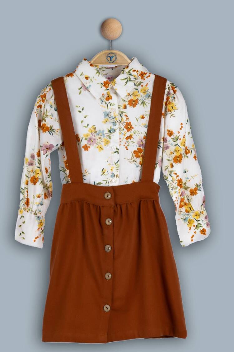 Girls' Suits - Toptan Kız Çocuk 2'li Gömlek ve Etek Takımı 6-9Y 1018-TK4DT202242063 - Brand: Timo - Women & Kids, Baby Clothes Wholesale - Globality Store