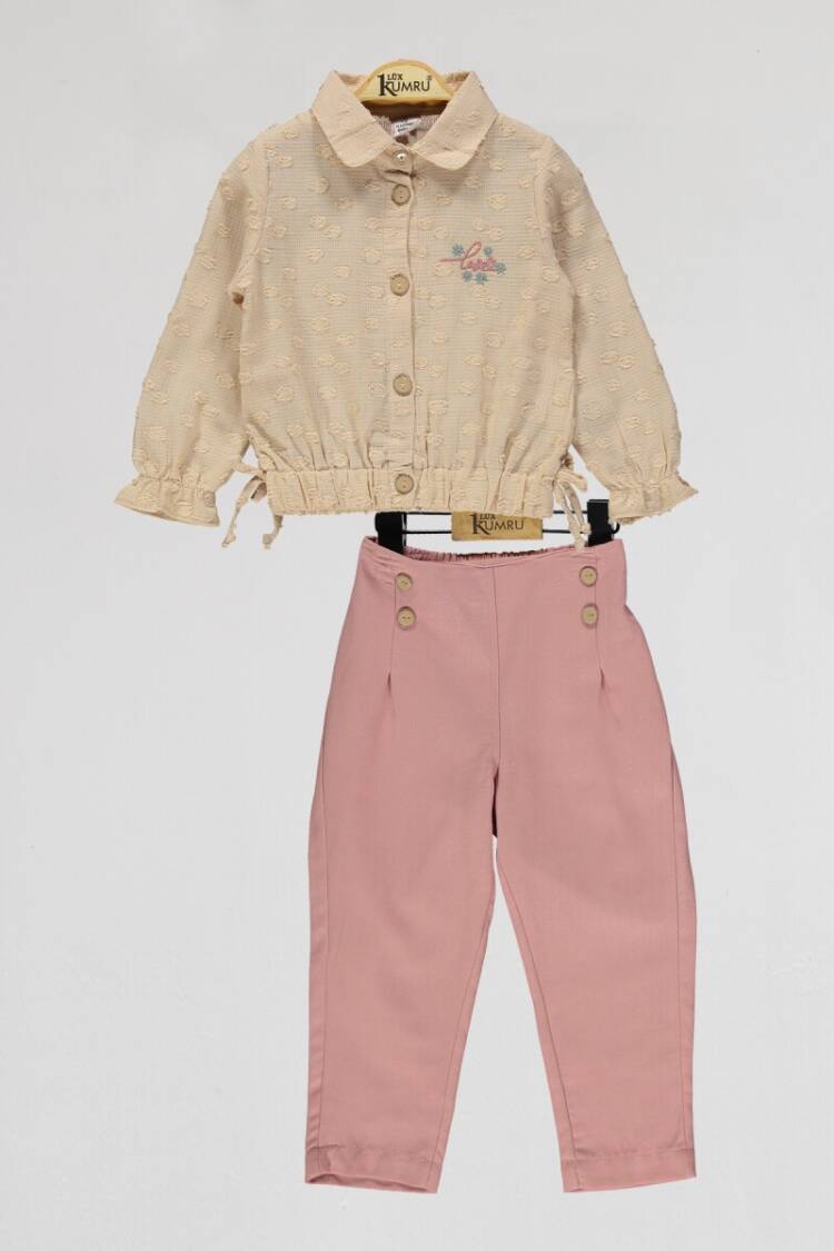 Girls' Suits - Toptan Kız Çocuk 2'li Gömlek ve Pantolon Takım 2-5Y 1075-4056 - Brand: Kumru Bebe - Women & Kids, Baby Clothes Wholesale - Globality Store