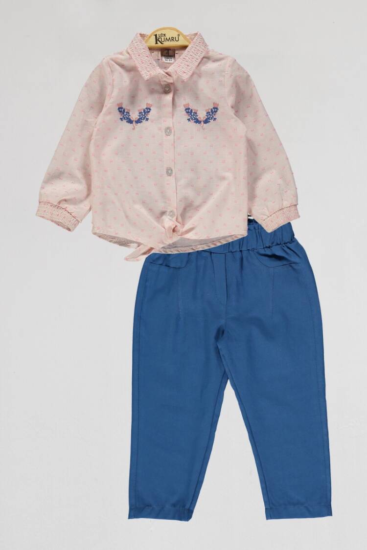 Girls' Suits - Toptan Kız Çocuk 2'li Gömlek ve Pantolon Takım 2-5Y 1075-4097 - Brand: Kumru Bebe - Women & Kids, Baby Clothes Wholesale - Globality Store