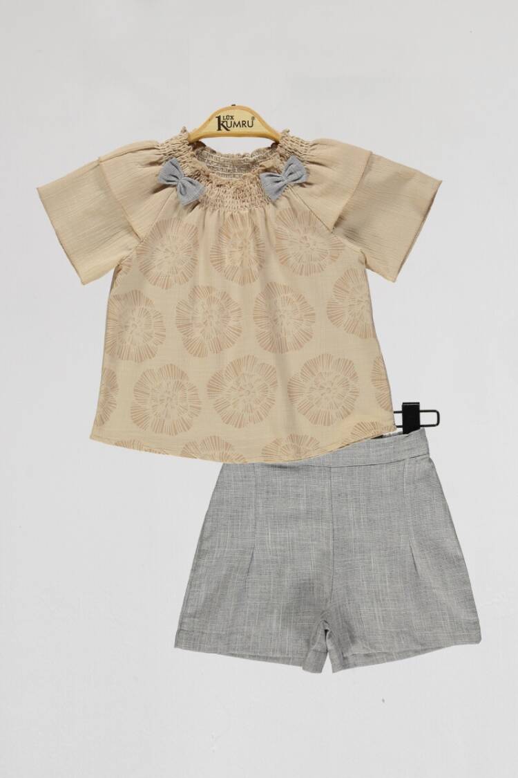 Girls' Suits - Toptan Kız Çocuk 2'li Gömlek ve Şort Takım 2-5Y 1075-4008 - Brand: Kumru Bebe - Women & Kids, Baby Clothes Wholesale - Globality Store