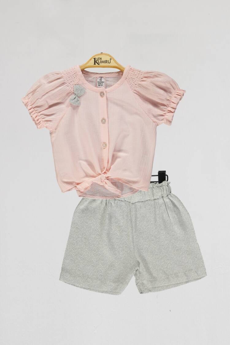 Girls' Suits - Toptan Kız Çocuk 2'li Gömlek ve Şort Takım 2-5Y 1075-4010 - Brand: Kumru Bebe - Women & Kids, Baby Clothes Wholesale - Globality Store