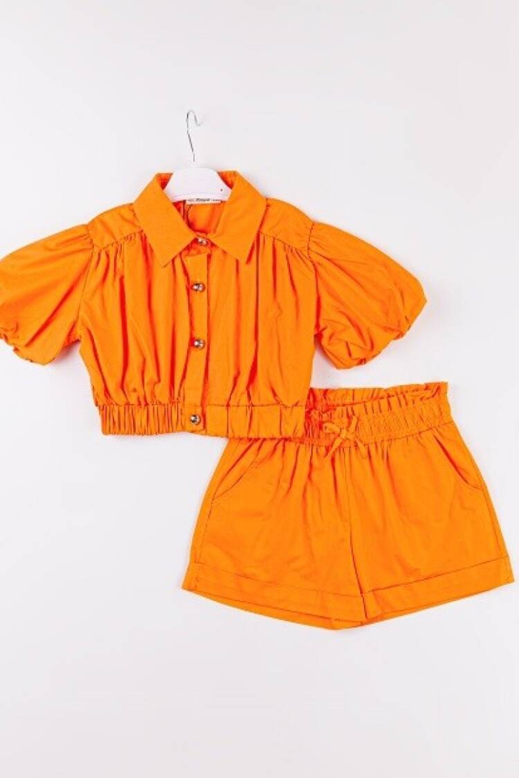 Girls' Suits - Toptan Kız Çocuk 2'li Gömlek ve Şort Takım 7-10Y 1016-24130 - Brand: Büşra Bebe - Women & Kids, Baby Clothes Wholesale - Globality Store