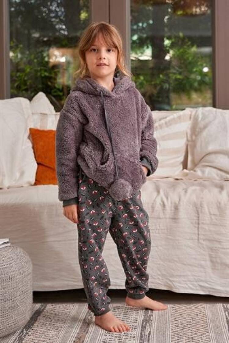 Girl's Pajamas - Toptan Kız Çocuk 2'li Pelüş Pijama Takımı 3-12Y 1070-ZK24-100220 - Brand: Zeyland - Women & Kids, Baby Clothes Wholesale - Globality Store