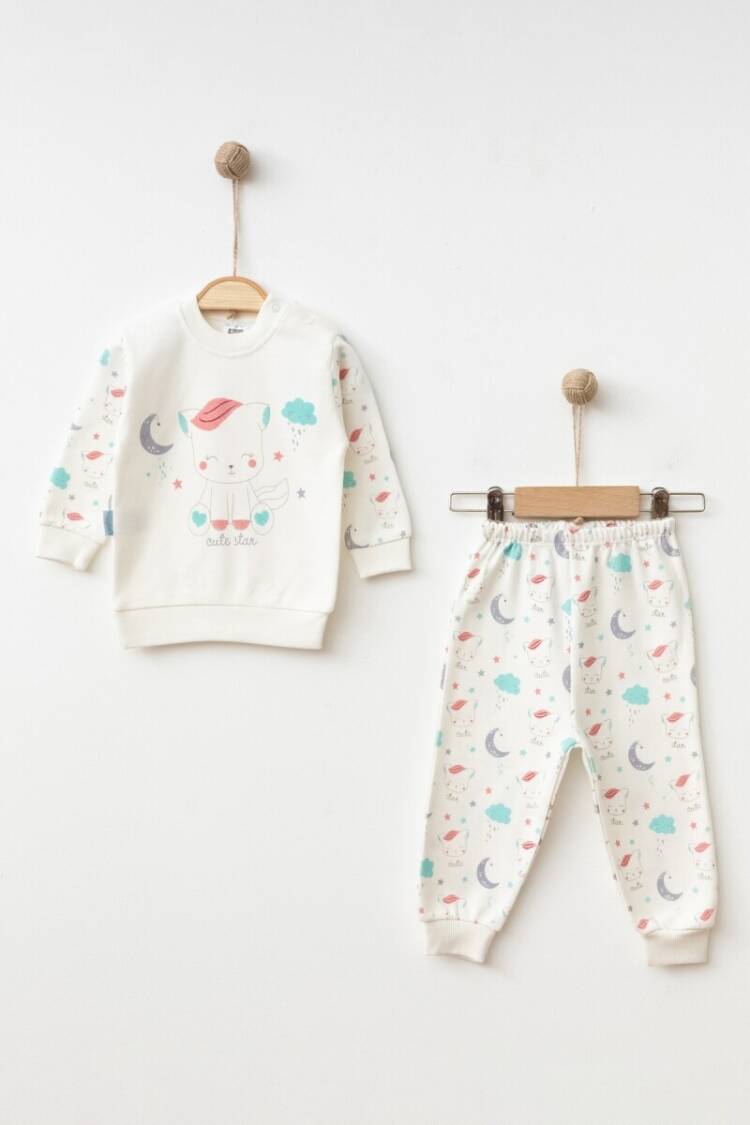 Underwear - Socks - Pajamas - Toptan Kız Çocuk 2'li Pijama Takımı 6-12M 2017-2377 - Brand: Hoppidik - Women & Kids, Baby Clothes Wholesale - Globality Store