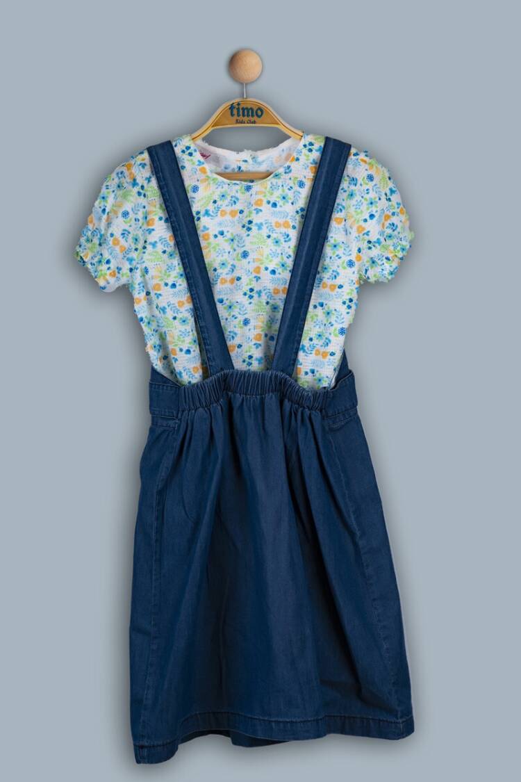 Girls' Suits - Toptan Kız Çocuk 2'li Salopet ve Bluz Takım 2-5Y 1018-TK4DT082241952 - Brand: Timo - Women & Kids, Baby Clothes Wholesale - Globality Store