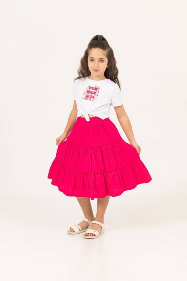 Girls' Suits - Toptan Kız Çocuk 2'li Tişört ve Etek Takımı 7-10Y 1016-24143 - Brand: Büşra Bebe - Women & Kids, Baby Clothes Wholesale - Globality Store
