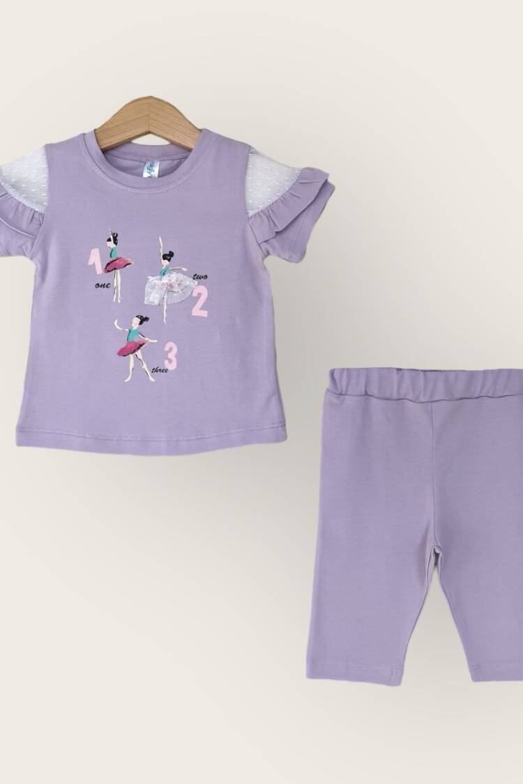 Girls' Suits - Toptan Kız Çocuk 2'li Tişört ve Kapri Takımı 1-4Y 2047-3310TK - Brand: Algiy Mini - Women & Kids, Baby Clothes Wholesale - Globality Store