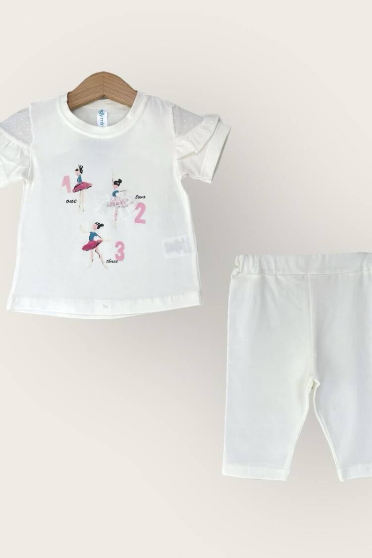 Girls' Suits - Toptan Kız Çocuk 2'li Tişört ve Kapri Takımı 1-4Y 2047-3310TK - Brand: Algiy Mini - Women & Kids, Baby Clothes Wholesale - Globality Store