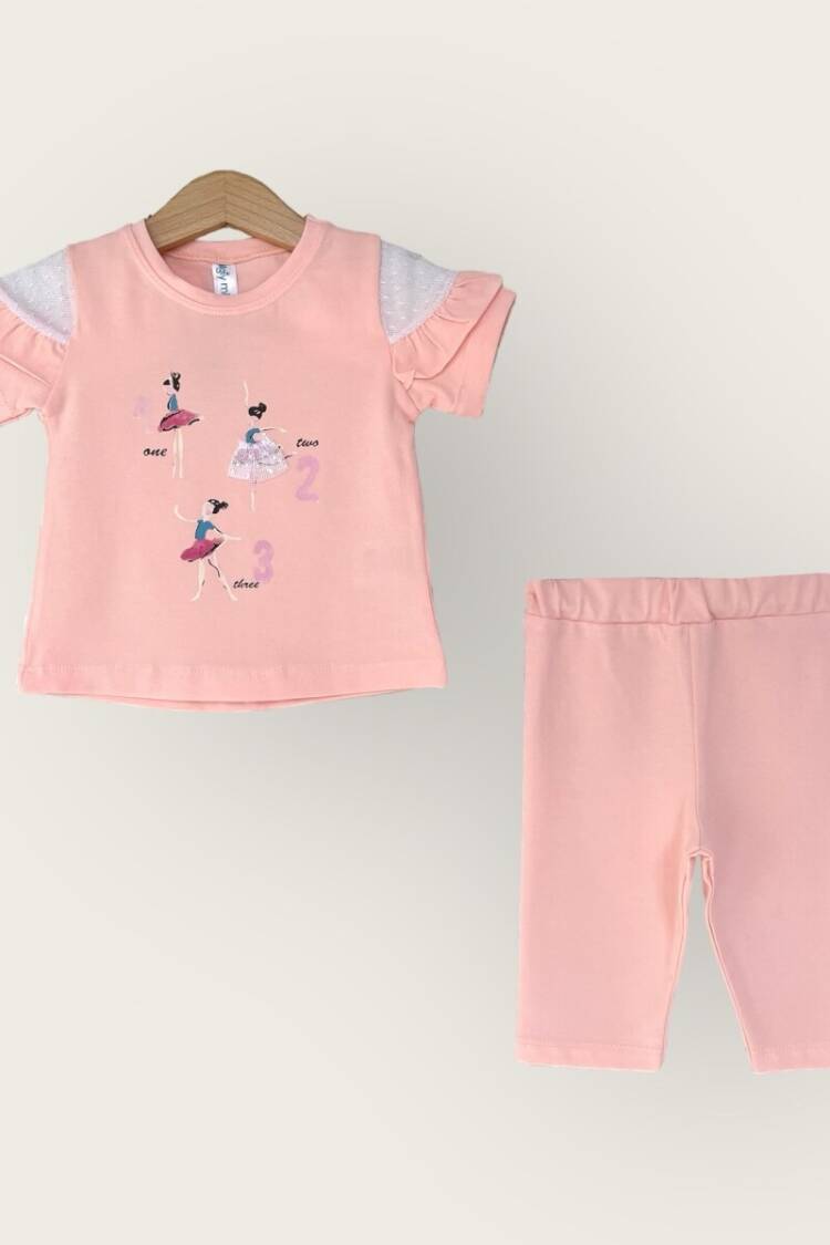 Girls' Suits - Toptan Kız Çocuk 2'li Tişört ve Kapri Takımı 1-4Y 2047-3310TK - Brand: Algiy Mini - Women & Kids, Baby Clothes Wholesale - Globality Store