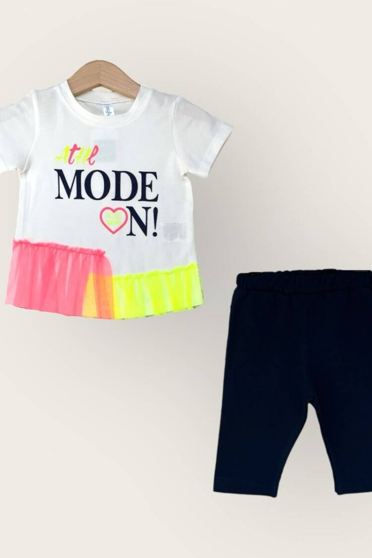 Girls' Suits - Toptan Kız Çocuk 2'li Tişört ve Kapri Takımı 1-4Y 2047-3510TK - Brand: Algiy Mini - Women & Kids, Baby Clothes Wholesale - Globality Store