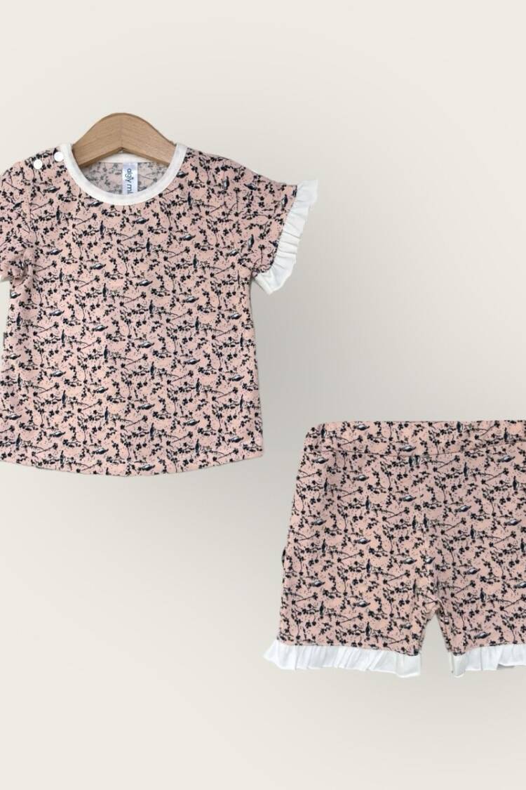 Girls' Suits - Toptan Kız Çocuk 2'li Tişört ve Şort Takımı 1-4Y 2047-2823 - Brand: Algiy Mini - Women & Kids, Baby Clothes Wholesale - Globality Store