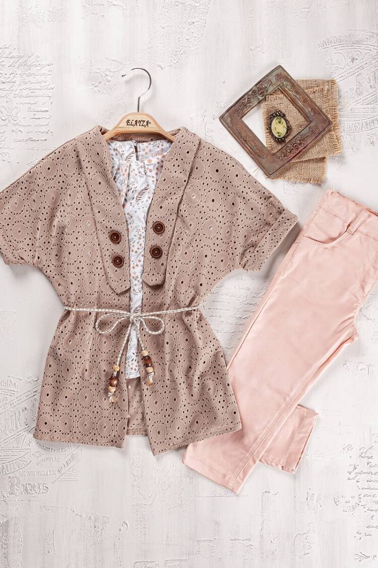 Girls' Suits - Toptan Kız Çocuk 3'lü Bluz, Hırka ve Pantolon Takım 9-12Y 2023-2264 - Brand: Elayza - Women & Kids, Baby Clothes Wholesale - Globality Store